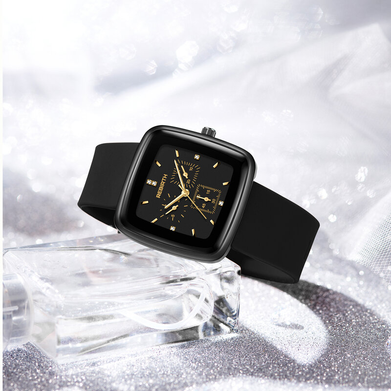 O novo relógio quadrado preto lazer e moda homens ms. impermeável quartzo relógios pulseira de couro simplesmente mostrador