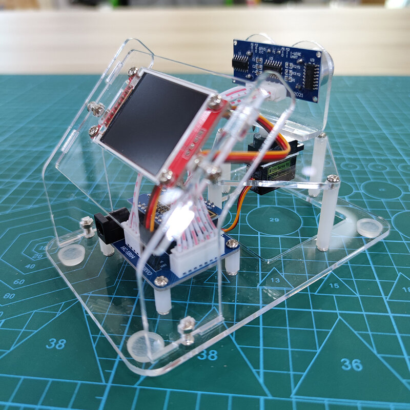 Mini Robot de Radar acrílico con TFT, pantalla pequeña/grande a Radar ultrasónico para Arduino, juguetes programables ESP8266, Kit de bricolaje