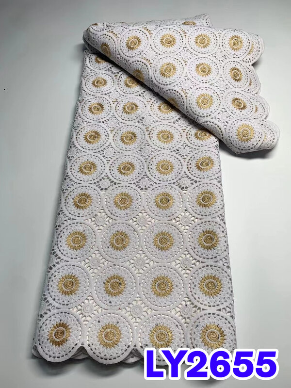 Французская вышивка, гипюровая кружевная ткань, 2023, высококачественное кружево, африканская кружевная ткань для нигерийского шитья свадебной вечеринки LY2655