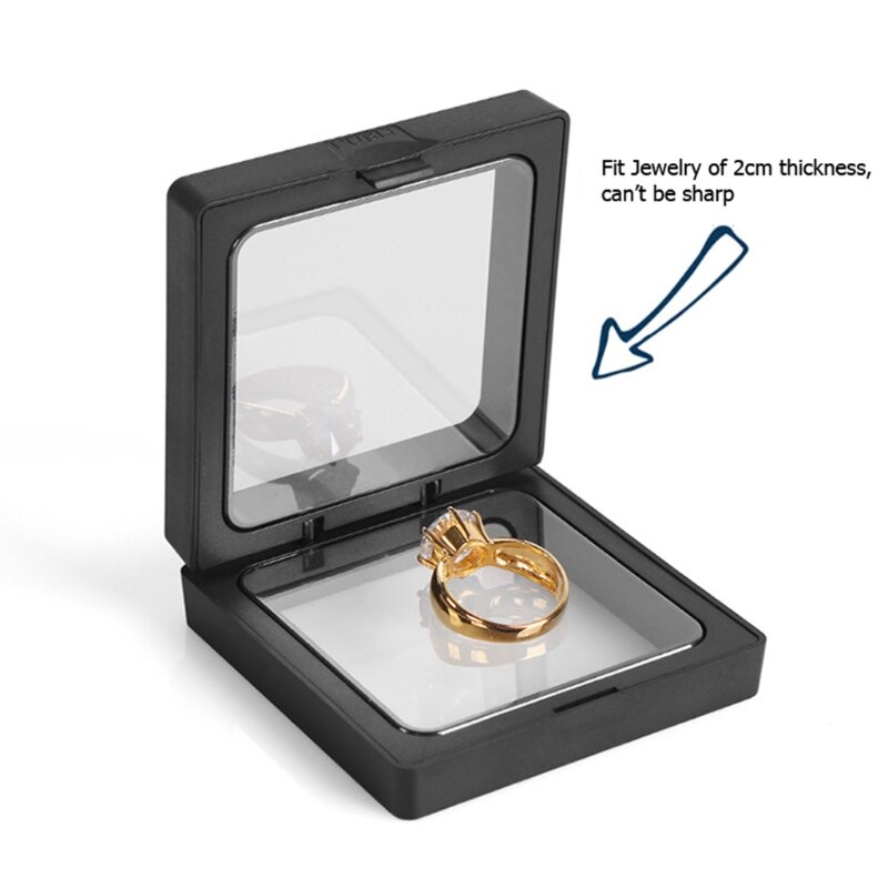 تحدي عملة عرض موقف 3D الهاتف العائمة شفافة لحالة المجوهرات عينة ميدالية عسكرية حامل الإطار
