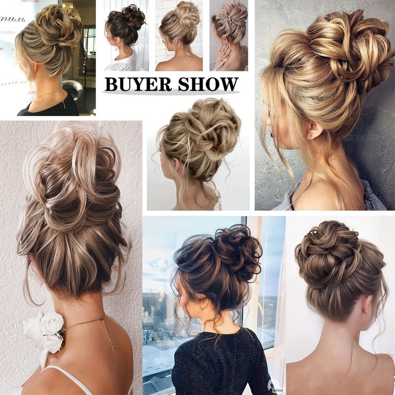 OLACARE Messy Bun Hair Piece Tousled Updo Hair Extensions With Claw Clip Curly Hair Bun Scrunchie for Women Girls