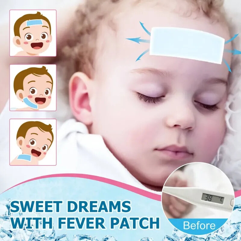 6/10/20Pcs Cooling Gel Patches For Fever Discomfort Pain Relief Portable Kids Adult Cooling Relief Fever Reducer Sticker