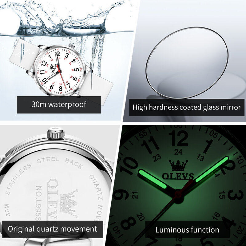OLEVS-Relógios de pulso de quartzo feminino, relógios femininos, marca, estilo esportivo, senhoras, relógio de silicone, moda feminina