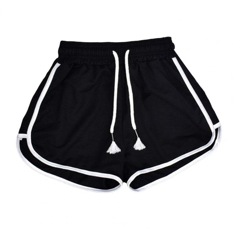 Pantalones cortos deportivos de cintura alta para mujer, Shorts elegantes con cordón y bolsillos, bloque de Color, pierna ancha, Fitness, Verano