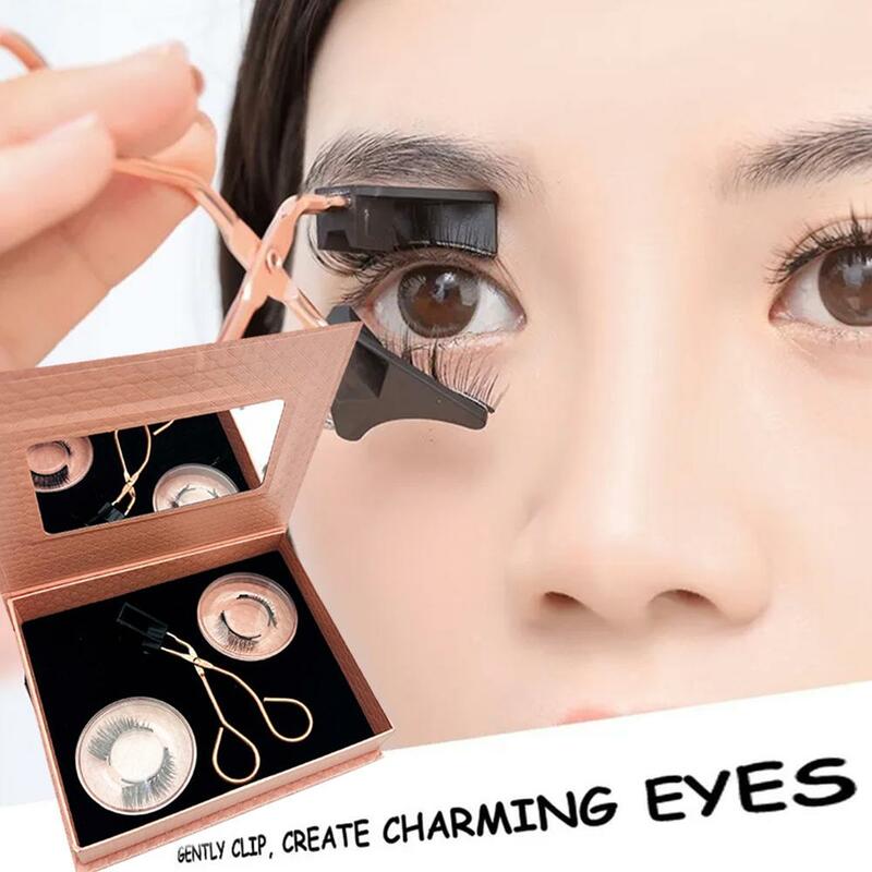 ชุดขนตาแม่เหล็ก3D พร้อมอุปกรณ์ติดขนตาปลอมดูเป็นธรรมชาติกาวและคลิปสำหรับสวมขนตาปลอม2024นำมาใช้ใหม่ได้ง่ายไม่ต้อง R4V0