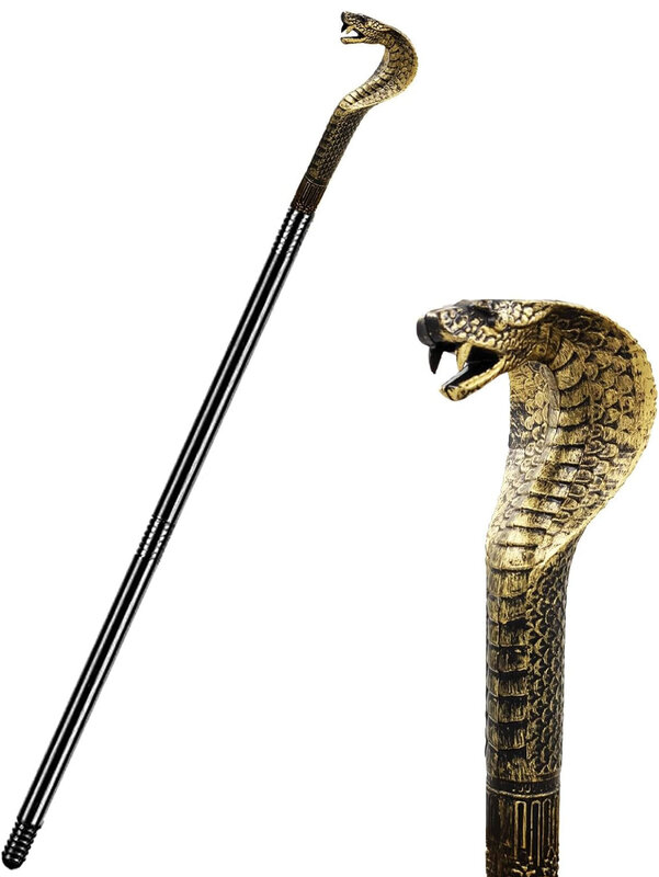 Simulated Egyptian cobra cane and scepter suitable for masquerade parties and role-playing props