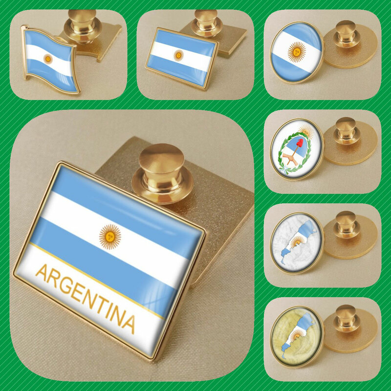 Argentinien Argentinien Karte Flagge National Emblem National Blume Brosche Abzeichen Anstecknadeln