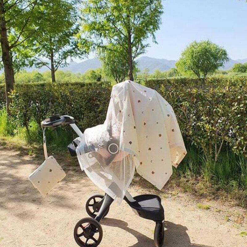 Хлопковая сетчатая детская накидка на автомобиль с вышивкой Детская летняя дышащая москитная сетка защита от пыли солнцезащитный чехол на сиденье автомобиля