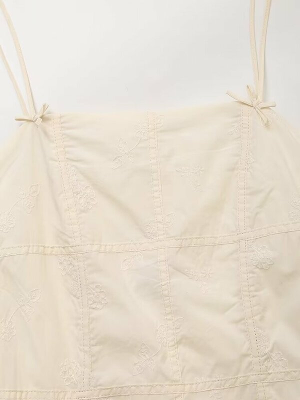 فستان نسائي قصير مزين بظهر مكشوفة ، حمالة عتيقة ، بدون أكمام ، بسحوب جانبي ، زخرفة بفيونكة ، موضة جديدة