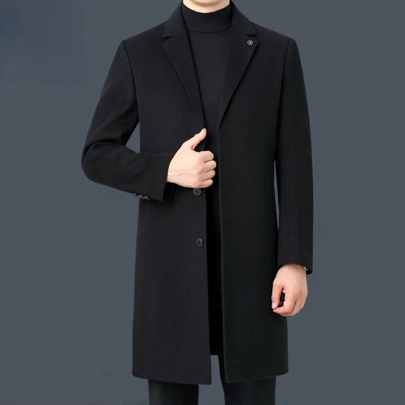 100% dwustronny kaszmirowy płaszcz męski płaszcze z wełny do kolan i kurtki męskie odzież jesienno-zimowa nowość w Outwears Ropa FCY