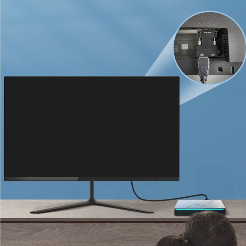 F3KE Compatibile con HDMI Femmina a VGA Maschio Convertitore Convertitore Proiettore HDTV Display per computer portatile Set-top