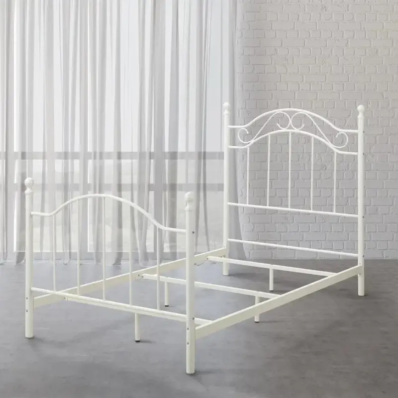 Marcos de cama de Metal, muebles de dormitorio, marco de tamaño doble, blanco, marcos de cama