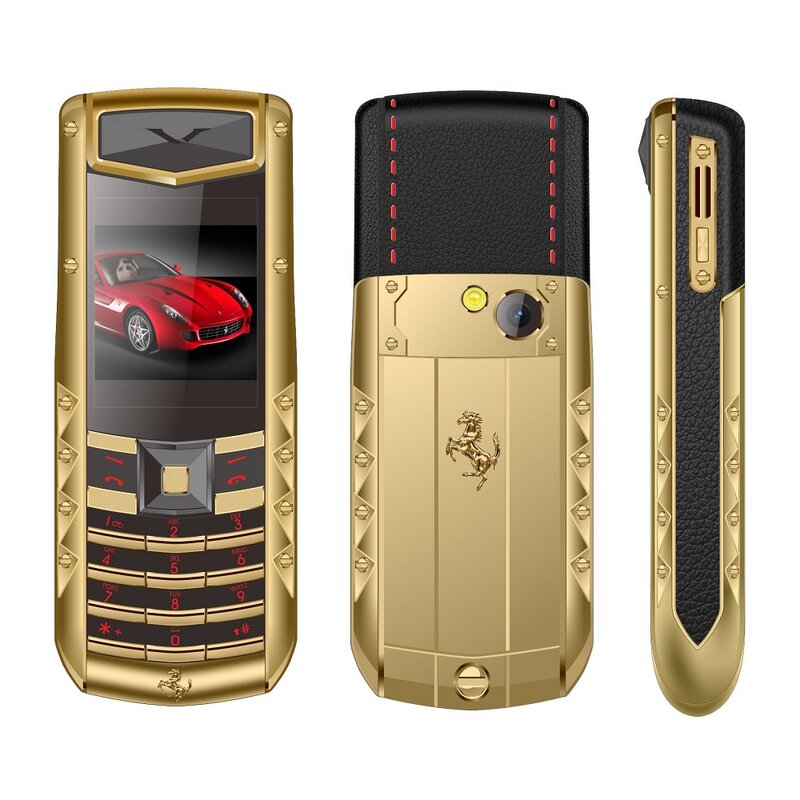 Unlock Luxury High Class Durable Signature Metal Cellphone Voice Changer Blacklist BT Dial Two Sim Free Case Elderly Feature Pho