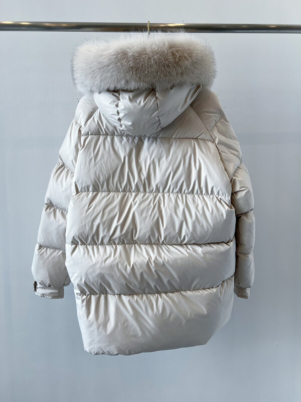 다운 재킷 후드 짧은 루즈 버전, 퓨어 컬러 스플라이싱 헤어 칼라 디자인, 따뜻하고 편안한 2024 겨울, 새로운 0102
