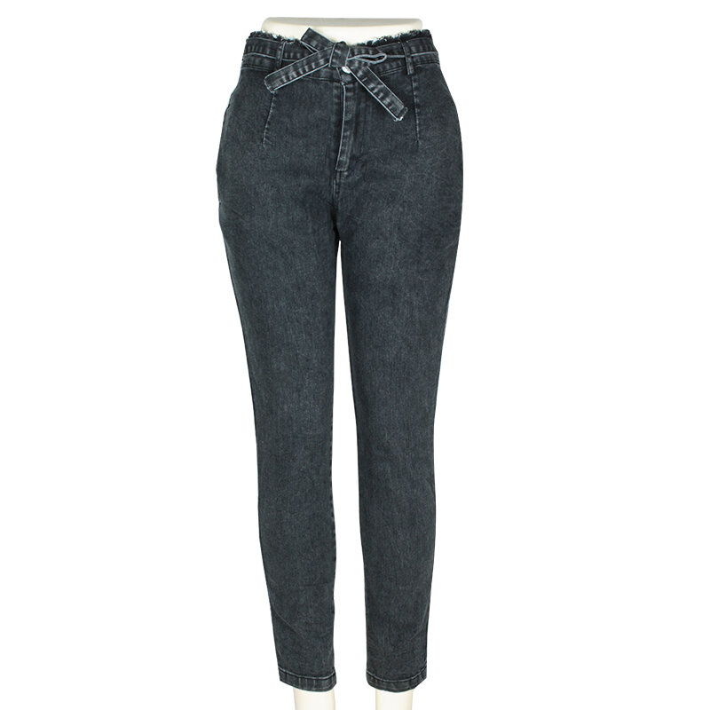 Модные облегающие джинсы, женские однотонные узкие эластичные джинсовые брюки с высокой талией и карманами на молнии, женская одежда в уличном стиле