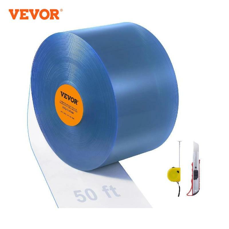 VEVOR PVC Soft Door Curtain Transparent Insulation Strip Hanging Curtain Windproof Sliding for Home Window Warehouse Screen