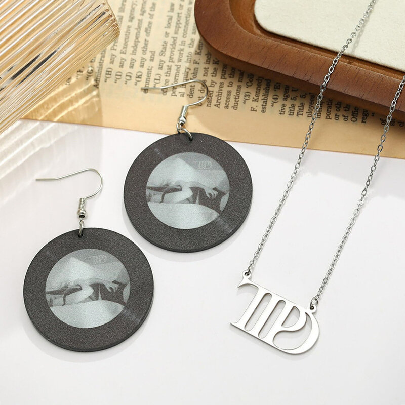 Taylor the Swift TTPD Pendant Necklace Stainless Steel New Music Album Chokers the Eras Tour Jewelry Gifts for Women Girls Fans