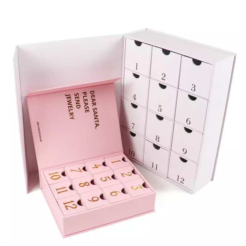 Customized productCrown win empty dog parcel eve ramadan advent calendar jewelry box 12 days makeup packaging gift pre