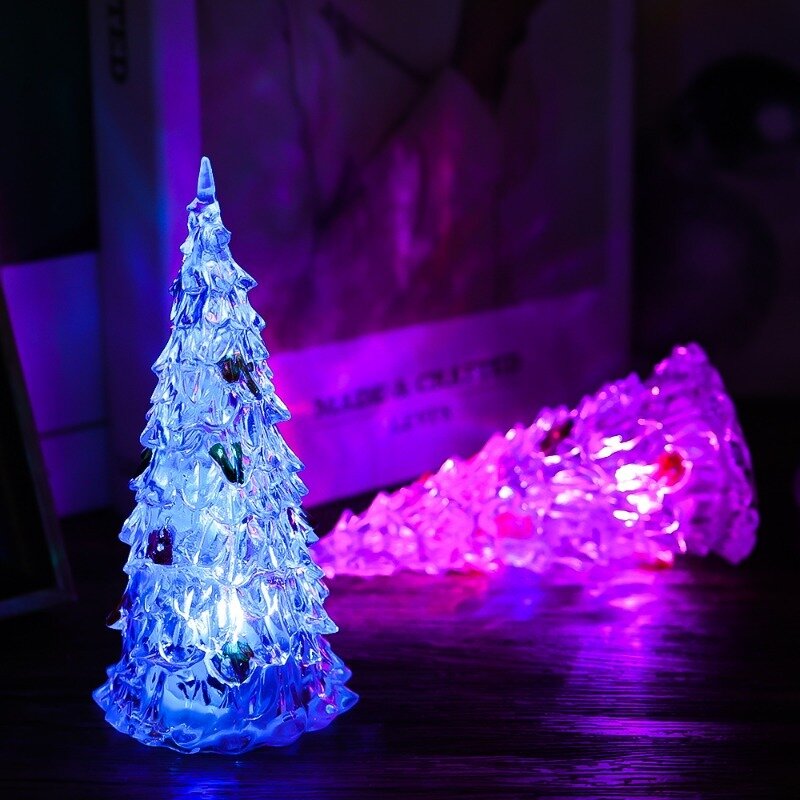 크리스마스 트리 야간 조명 다채로운 아크릴 야간 램프, 어린이 크리스마스 침실 거실 홈 장식품, 생일 선물