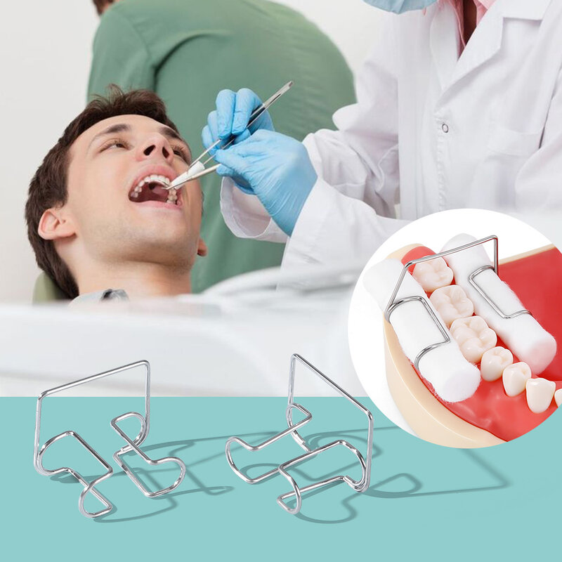 Aço inoxidável Dental Algodão Roll Holder, clipe autoclavável, ferramenta ortodôntica, clínica, Ortho Lab Supplies, 4pcs por caixa