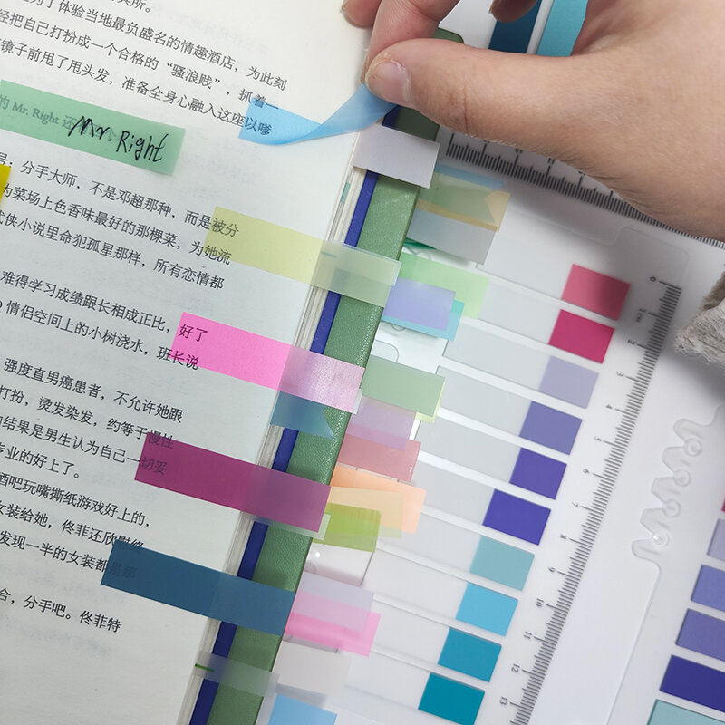KindFuny 3200 Sheets Transparent Sticky Notes Self-Adhesive Annotation Books Notepad BookmarksTabs Memo Pad Index Stationery