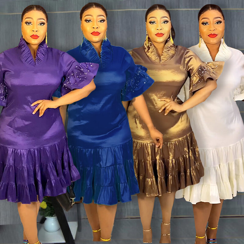 Nowe eleganckie sukienki na imprezę dla kobiet wiosenna afrykańska odzież z afryki Plus rozmiar tradycyjny damska sukienka strój Dashiki Ankara