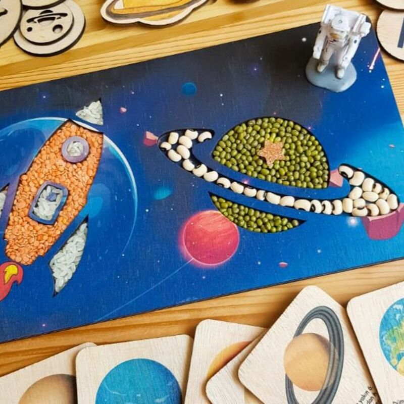 Mars-Escalier mentaires oriel en bois de forme géométrique, jouet Montessori, puzzle de gâteau de dinosaure, planches matérielles, animal de remplissage