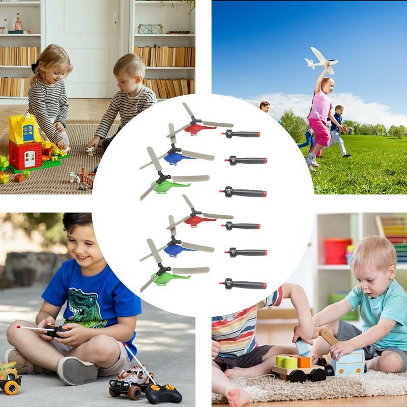 Flying Helicopter Toy 6pcs Propeller Toy Spin Copter Flying Toy Funny Learning & Educational Toys Pull String Flying Toy Flying