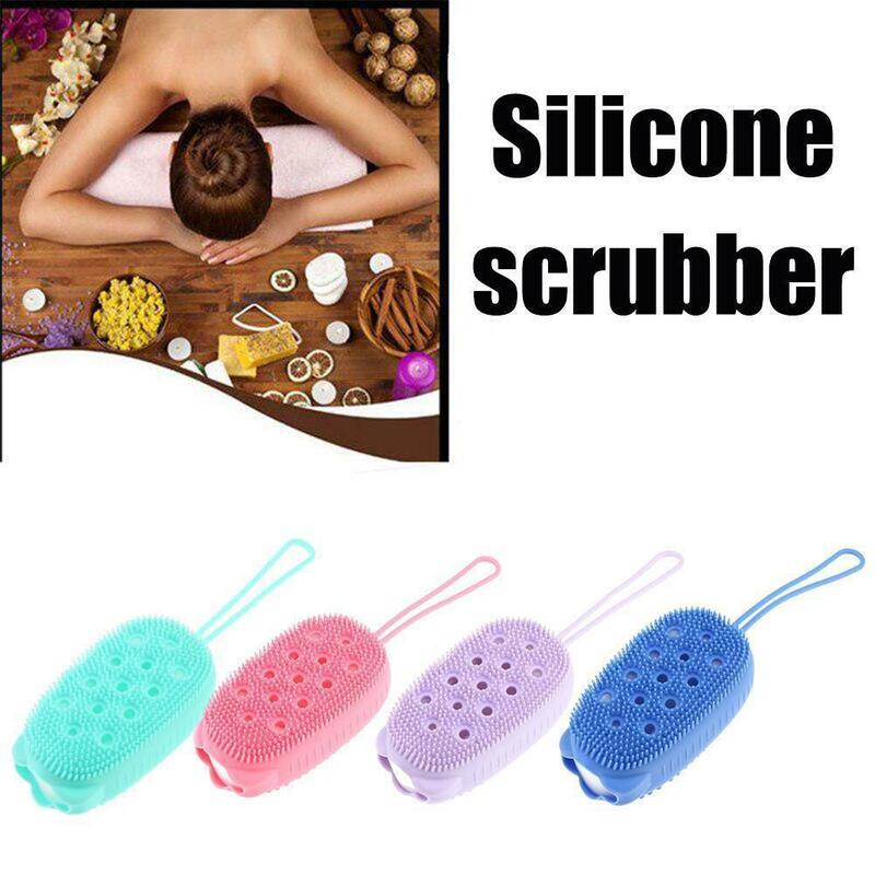 Silicone Body Scrubber para banho, esfoliante, escova de esponja, removedor de banho de pele morta, limpeza de cuidados, ferramentas de banho, S O4Q3