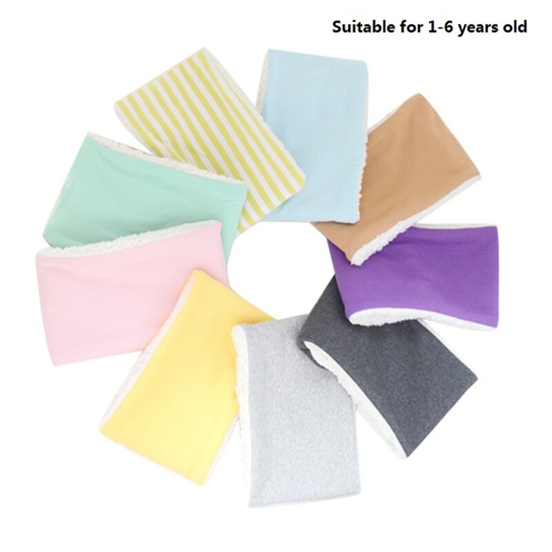 Q0KB – écharpe pour bébé, couleur unie, en peluche, foulard épais chaud pour enfants, pour garçons filles, automne