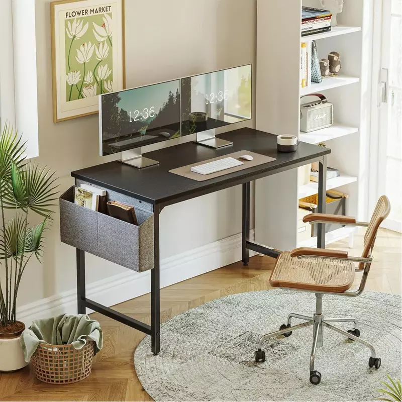 Компьютерный стол, настольный компьютер 63 дюйма для домашнего офиса, прочный и долговечный, компьютерный стол в современном минималистичном стиле, черный