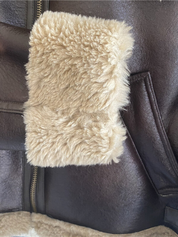 Fitaylor/новое зимнее байкерское толстое короткое пальто для женщин; Уличная куртка из искусственной овечьей кожи на молнии с отворотом; Женская теплая верхняя одежда из искусственной кожи