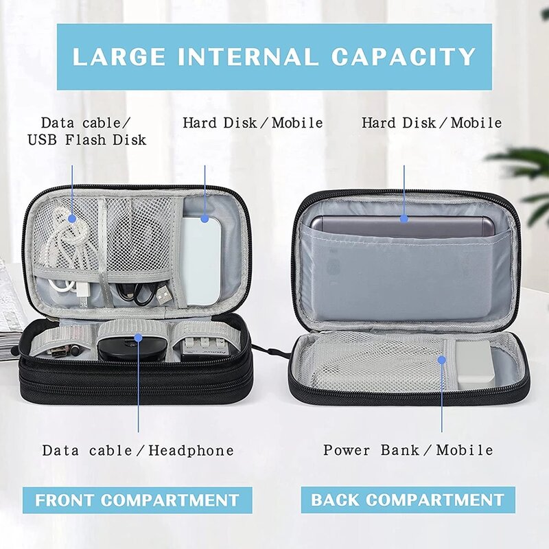 NEW Travel Organizer Bag Cable Storage Organizers Pouch Carry Case Portable Waterproof Double Layers Storage Bags For Cable Cord