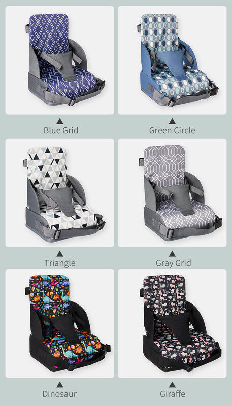 Baby Booster Seat for Kitchen Chair, Viagem, Correias laváveis, Fivela de segurança, Portátil, Criança, PU