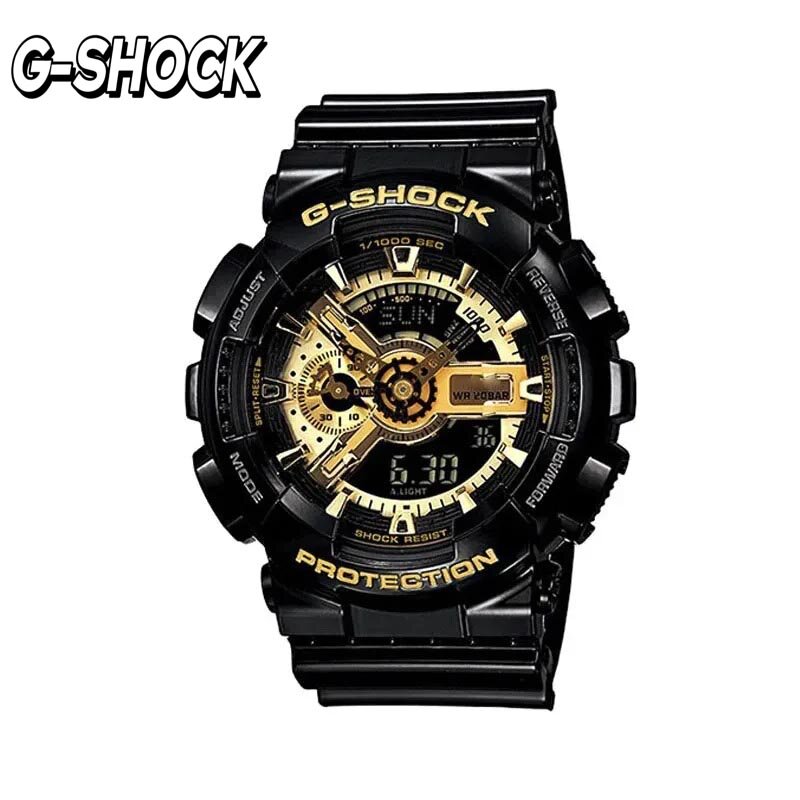 Nowy G-SHOCK zegarek GA-110 serce ciemności ograniczone wodoodporny sportowy GB-1A czarny złoty zegarek Unisex wielofunkcyjny męski zegarek.
