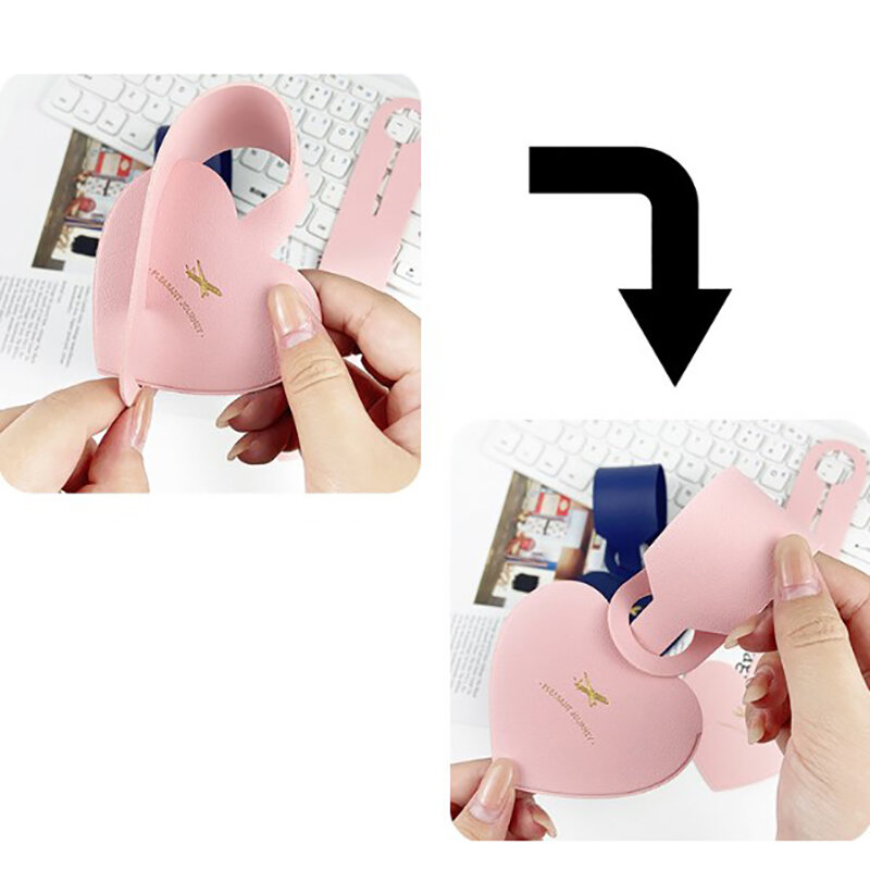 PU Leather Heart Shape Leather Luggage Tag Boarding Bag Portable Label Travel Suitcase Name ID Address Holder Baggage Tags