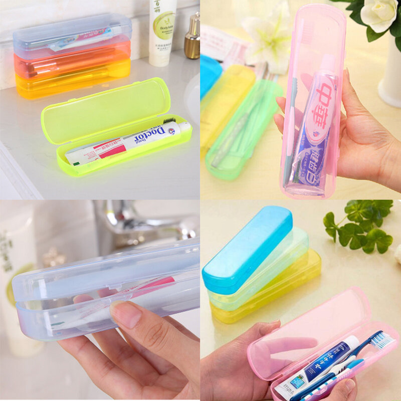 Caixa de armazenamento portátil do toothbrush e do dentífrico, novo, bom, útil, caso do curso, copo home do armazenamento, acessórios do banheiro