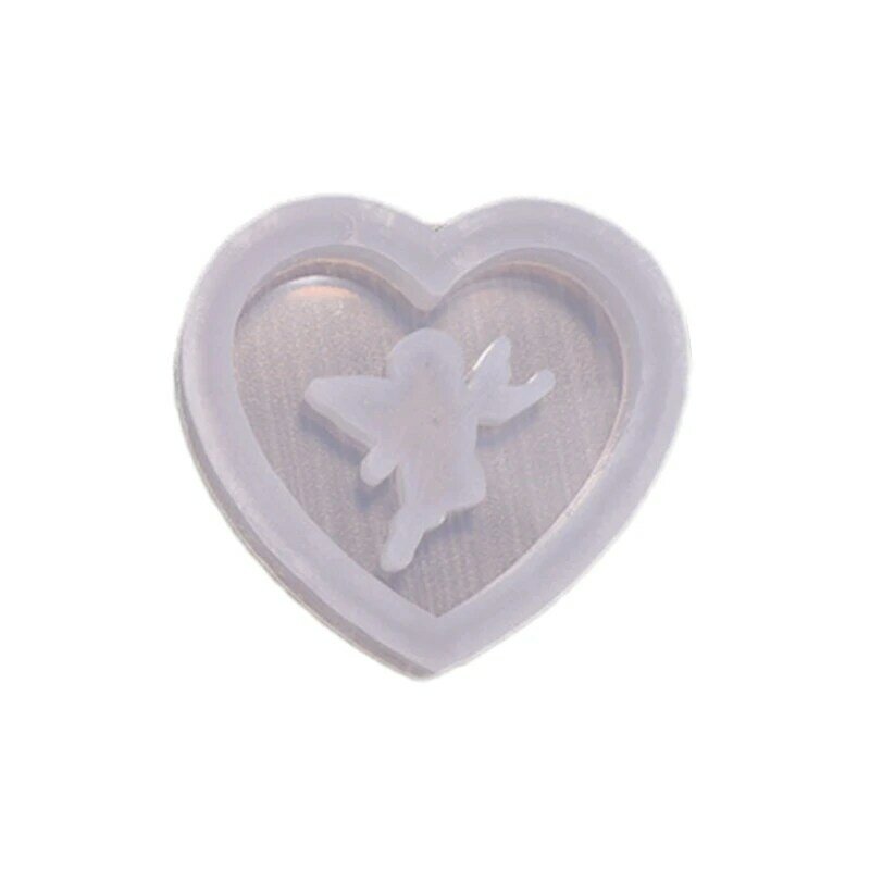 Shiny Glossy Geometry Double Love Angel Silicone Epoxy Resin Mold DIY Keychain Pendant Jewelry for Bag Decorations Craft