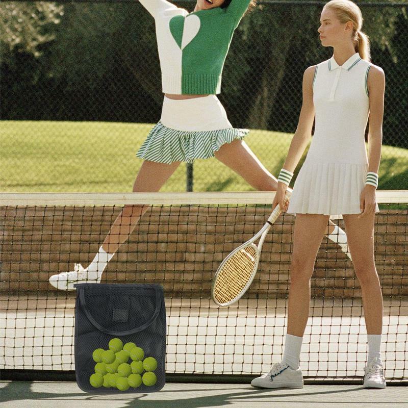 折りたたみ式ナイロンゴルフボールバッグ,スペース節約バッグ,エクササイズ,トレーニング,テニスボール用の黒いネットバッグ