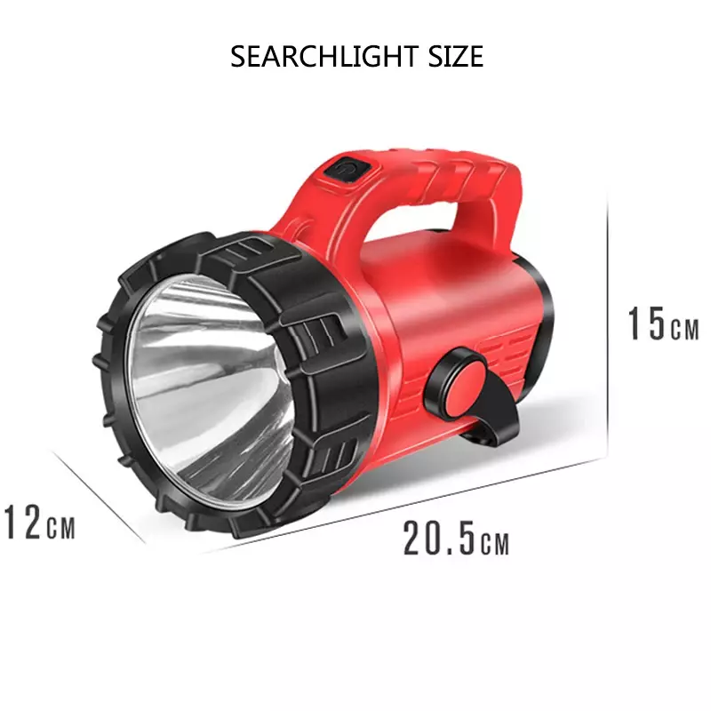 Super Bright LED Searchlight High Lumen USB Rechargeable Handheld Work Light Flashlight Waterproof Spotlight Torch Power Bank