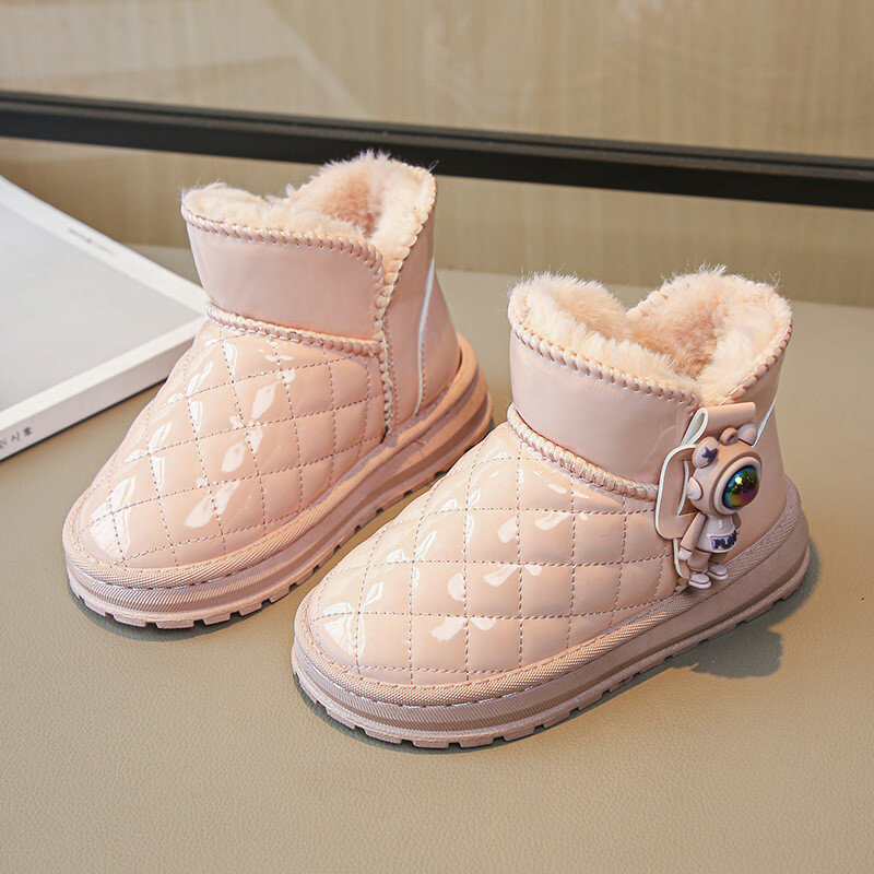 Stivali da neve per bambini 2023 inverno nuove ragazze peluche e scarpe da neve spesse versione coreana moda scarpe calde studente