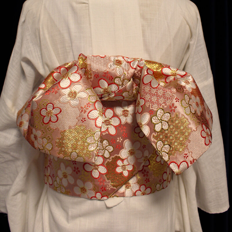 Cinturón de cintura con nudo de lazo original Obi estilo japonés para mujer, cinturón ancho de vestido con faja brocado, accesorios de Cosplay