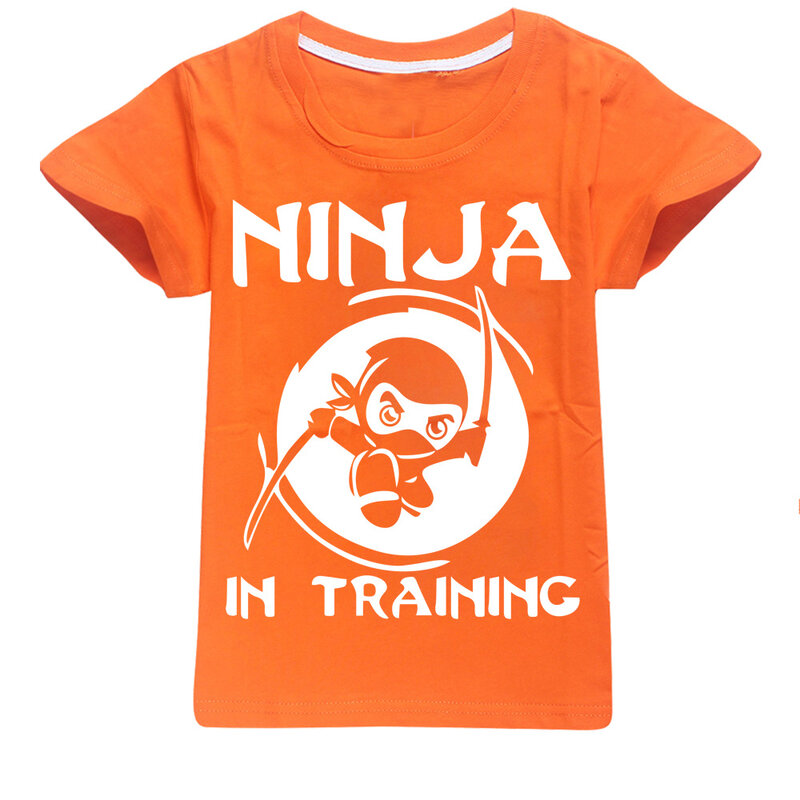 Camiseta de dibujos animados Ninja Kidz para niños y niñas, camisetas de manga corta con estampado 3D, camisetas de Anime para niños pequeños de 3 a 16 años