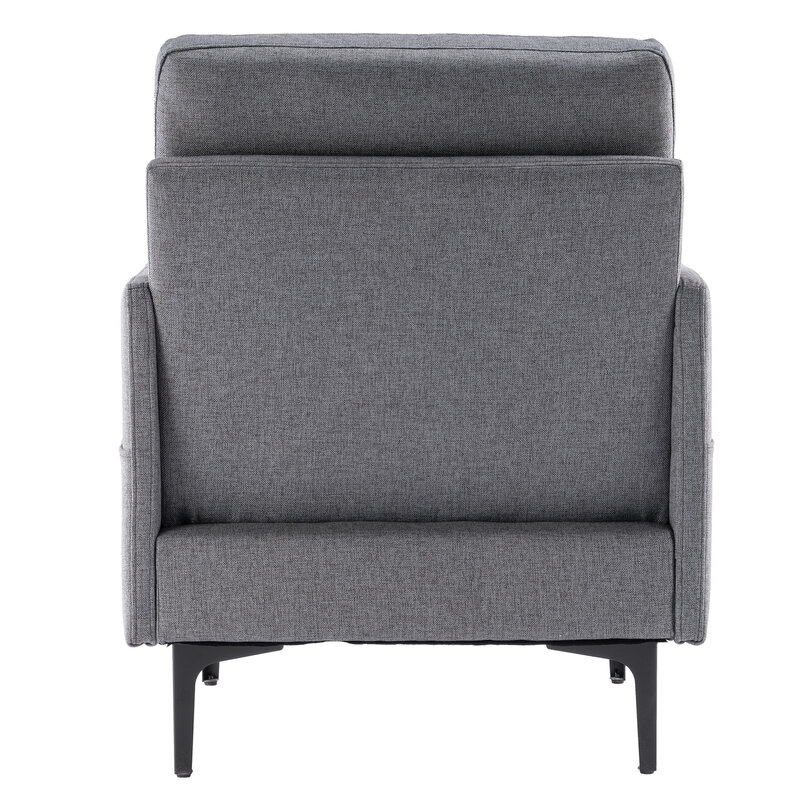 Único sofá Accent Chair em cinza escuro, confortável Lounge Chair, quarto e sala de estar, tamanho 31x26,77x34,65"