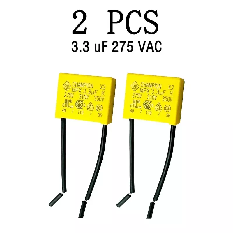 Safety Capacitor 275VAC 3.3UF Polypropylene Film Capacitor，Suitable for smart touch switches without neutral, electric fans, etc