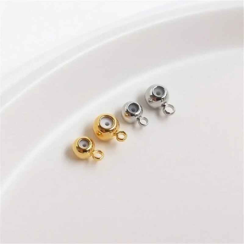 Real 18K Gold White and gold rose gold cross cut bead bead bead DIY string jewelry scattered beads