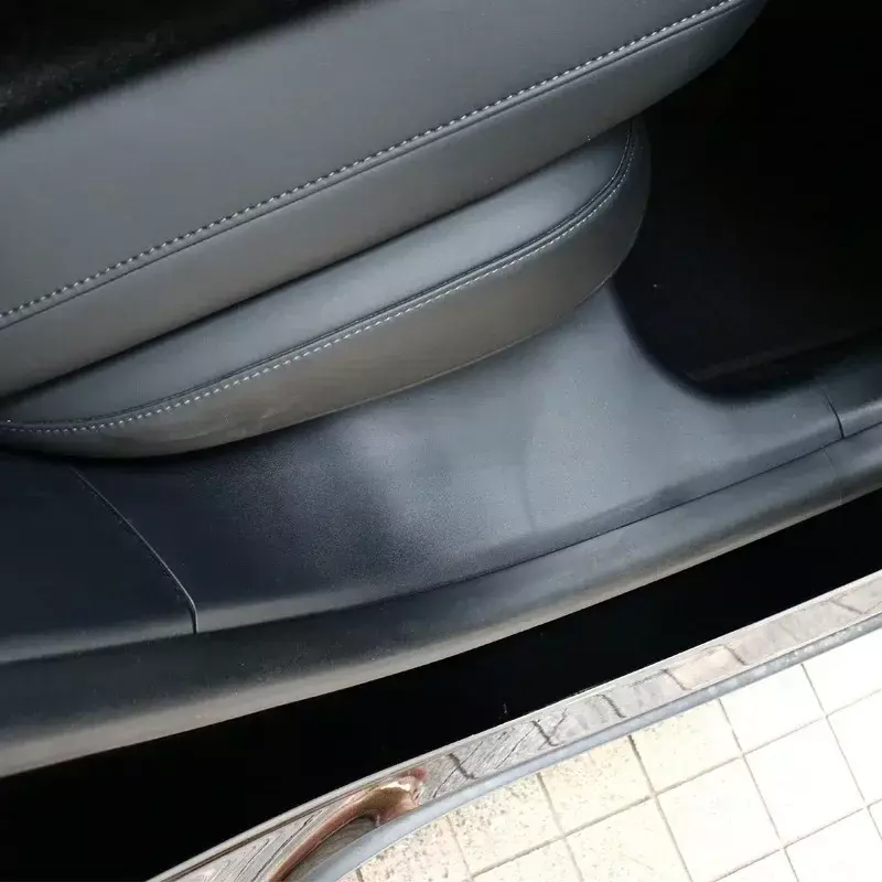 Dla Tesla Model Y 2023 próg drzwi tylnych podkładka ochronna pokrowiec ABS Auto mata ochronna odporna na zużycie podkładka akcesoria samochodowe