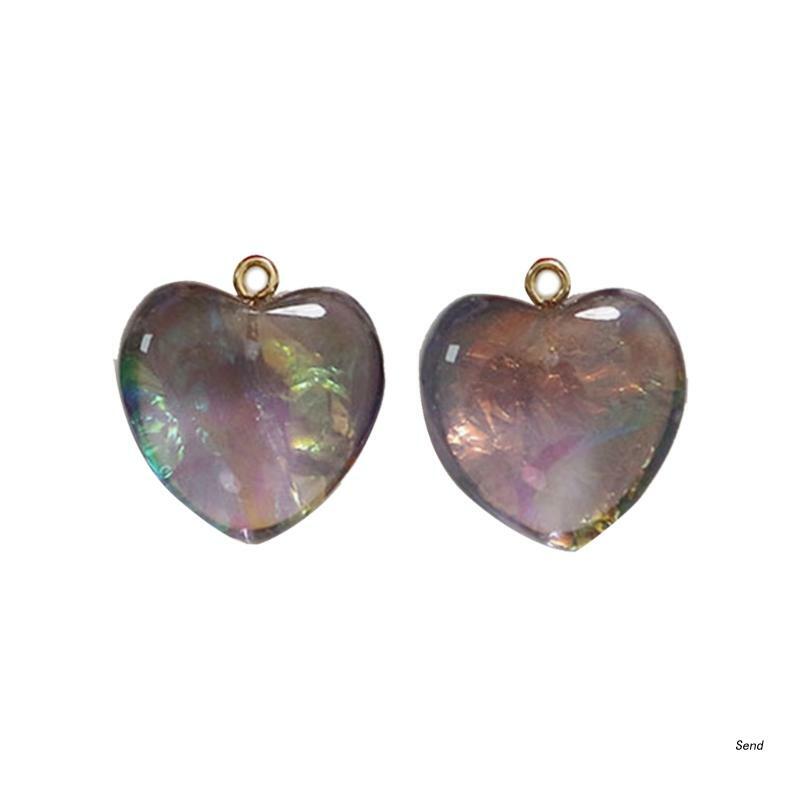 Pendenti con ciondoli a forma di cuore d'amore in resina piccola 24x22mm per accessori per la creazione di gioielli