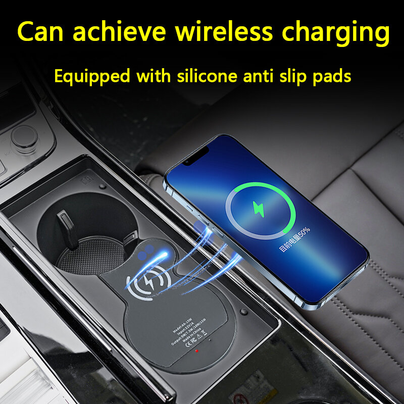 Wireless Charger For Audi A8 Cigarette Lighter Car Charger 15W Car Mobile Phone QI Fast Charging