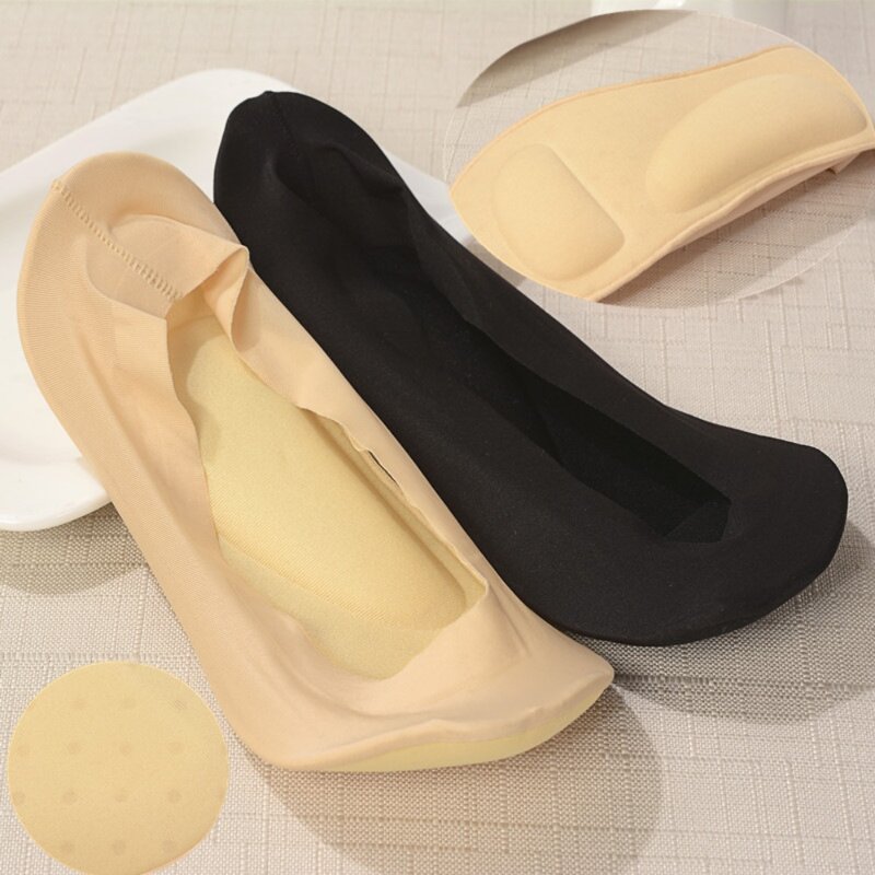 2 Paar Voetmassage 3d Sokken Orthopedische Pad Boog Ondersteuning Ijs Zijden Sokken Met Gel Pads Ademende Onzichtbare Sok Vrouwen